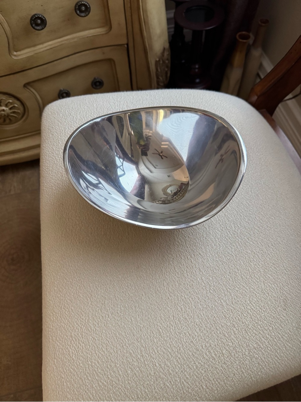 Nambe Polished Silver Reflective Serving Bowl
